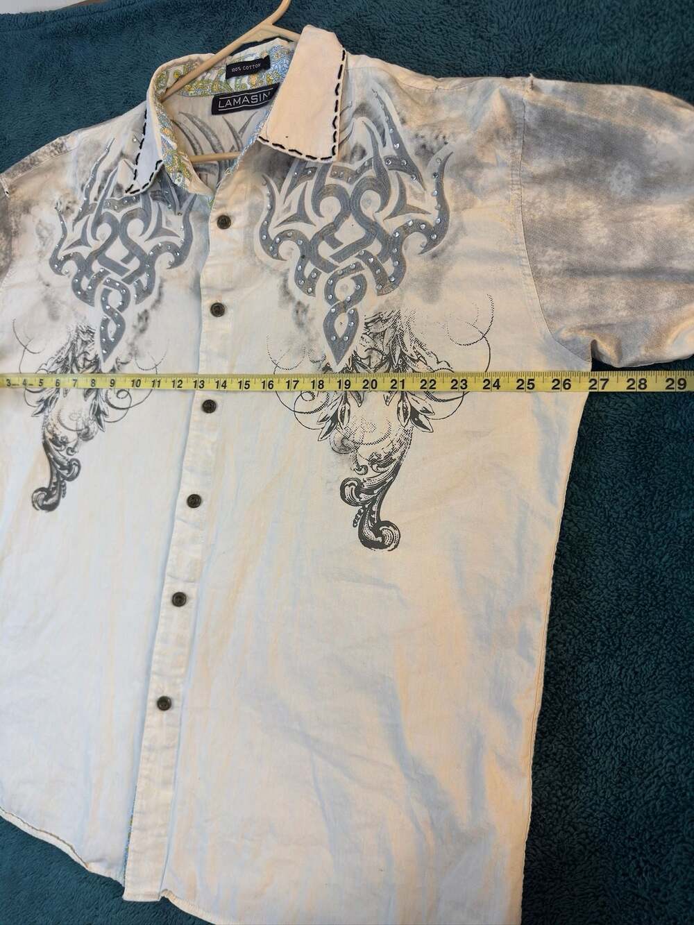 Lamasin Men's Long Sleeve Button Down Shirt Size 2XL - Picture 2 of 4